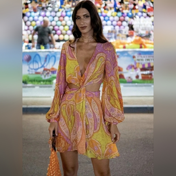 Cut Out Printed Dress Size S - Picture 4 of 8